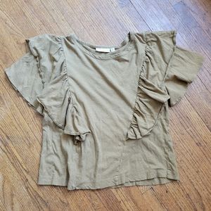 Happy x Nature Ruffle Sleeve Tee Shirt Size XS 💚
